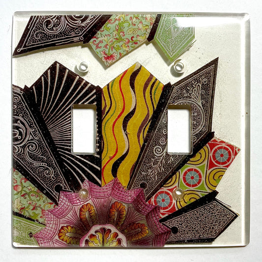 Fan-fare Double Light Switch Cover