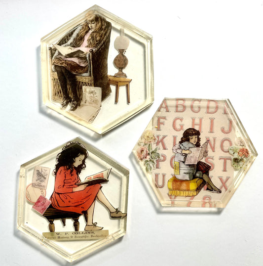 She reads - Set of 3 Coasters